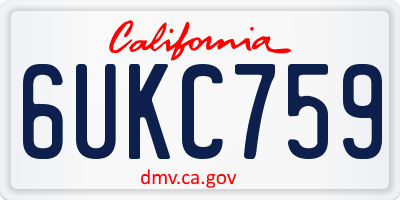 CA license plate 6UKC759