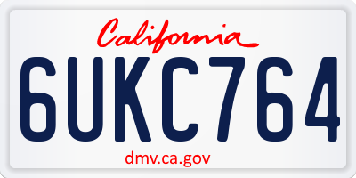 CA license plate 6UKC764