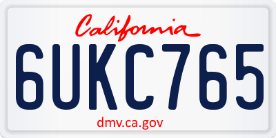CA license plate 6UKC765