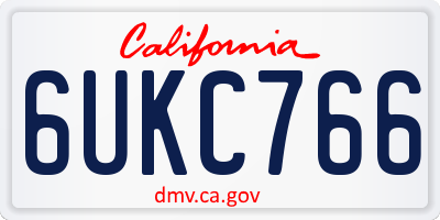 CA license plate 6UKC766