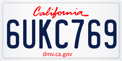 CA license plate 6UKC769