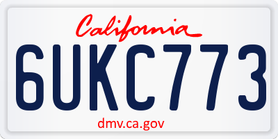 CA license plate 6UKC773