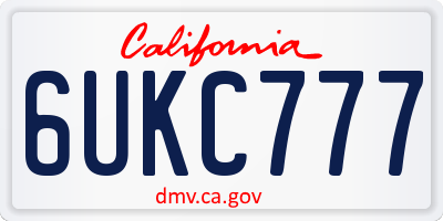 CA license plate 6UKC777