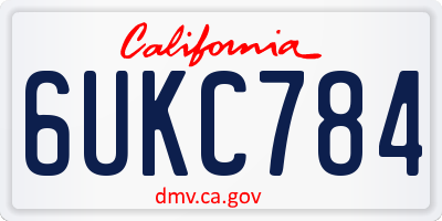 CA license plate 6UKC784