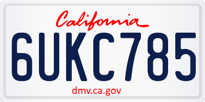 CA license plate 6UKC785