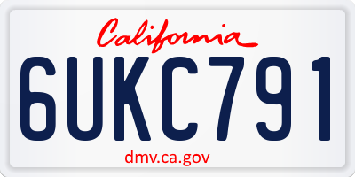 CA license plate 6UKC791