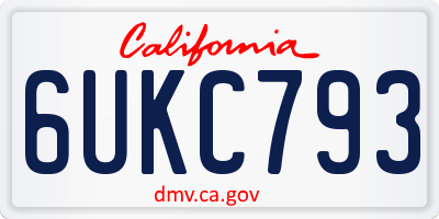 CA license plate 6UKC793