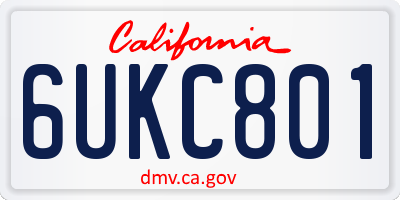 CA license plate 6UKC801