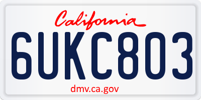 CA license plate 6UKC803