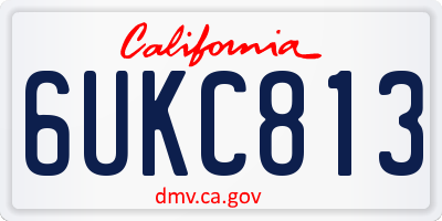 CA license plate 6UKC813
