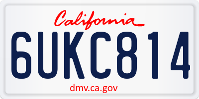 CA license plate 6UKC814