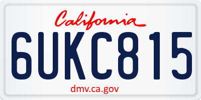 CA license plate 6UKC815