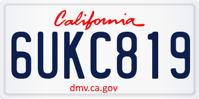 CA license plate 6UKC819