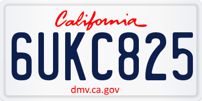 CA license plate 6UKC825