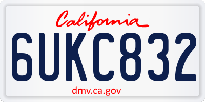 CA license plate 6UKC832