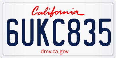 CA license plate 6UKC835