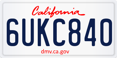 CA license plate 6UKC840