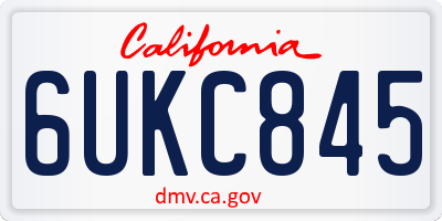 CA license plate 6UKC845