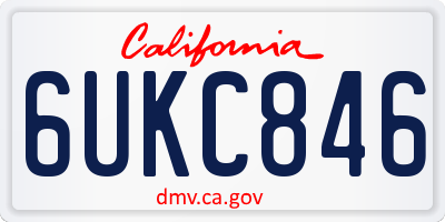 CA license plate 6UKC846