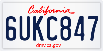 CA license plate 6UKC847