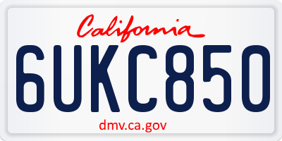 CA license plate 6UKC850