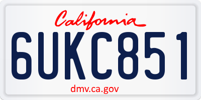 CA license plate 6UKC851