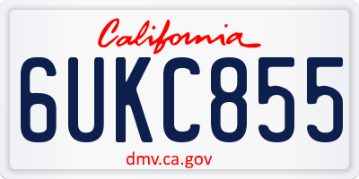 CA license plate 6UKC855