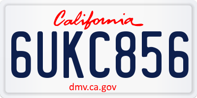 CA license plate 6UKC856