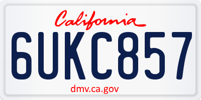 CA license plate 6UKC857