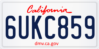 CA license plate 6UKC859