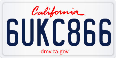 CA license plate 6UKC866