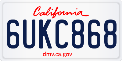 CA license plate 6UKC868