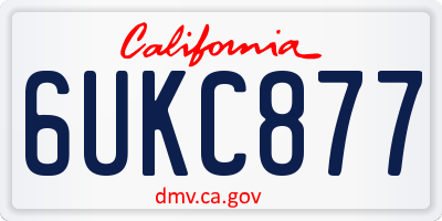 CA license plate 6UKC877