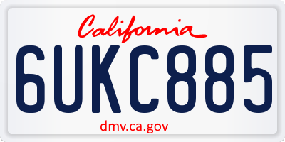 CA license plate 6UKC885