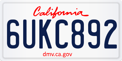 CA license plate 6UKC892