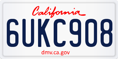 CA license plate 6UKC908
