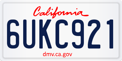 CA license plate 6UKC921