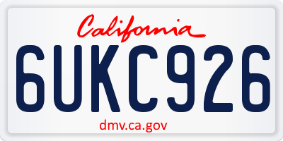 CA license plate 6UKC926