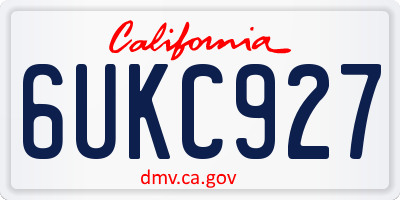 CA license plate 6UKC927