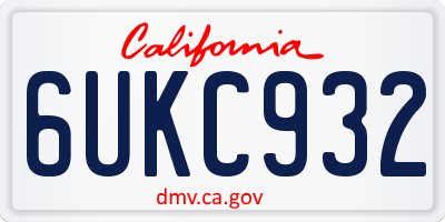 CA license plate 6UKC932