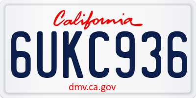 CA license plate 6UKC936