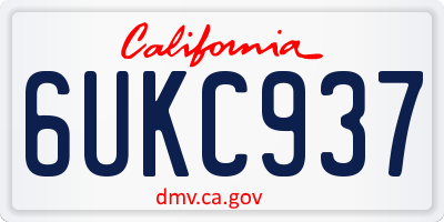 CA license plate 6UKC937