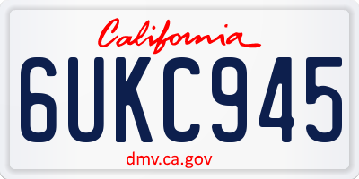 CA license plate 6UKC945