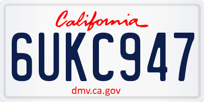 CA license plate 6UKC947
