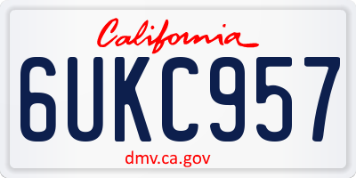 CA license plate 6UKC957