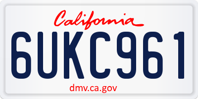 CA license plate 6UKC961