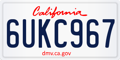 CA license plate 6UKC967