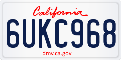 CA license plate 6UKC968