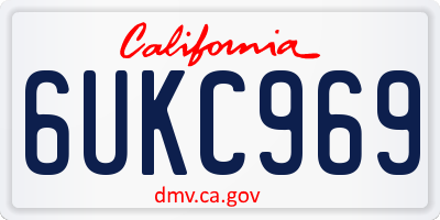 CA license plate 6UKC969
