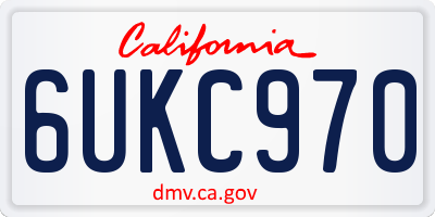 CA license plate 6UKC970